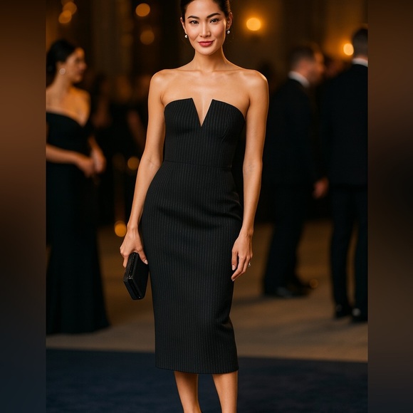 Anthropologie Dresses & Skirts - By Anthropologie Menswear Striped Strapless Midi Dress, New with Tags